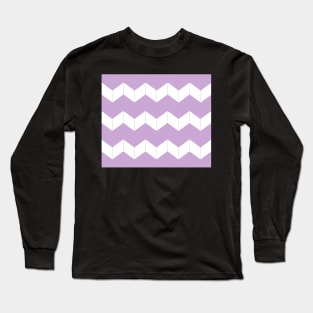 Abstract geometric pattern - zigzag - purple and white. Long Sleeve T-Shirt